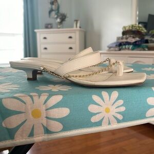 White slip on sandles